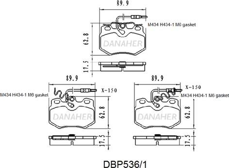 Danaher DBP536/1 - Kit de plaquettes de frein, frein à disque cwaw.fr