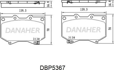 Danaher DBP5367 - Kit de plaquettes de frein, frein à disque cwaw.fr