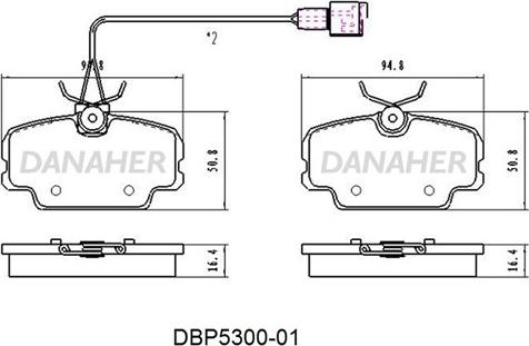 Danaher DBP5300-01 - Kit de plaquettes de frein, frein à disque cwaw.fr