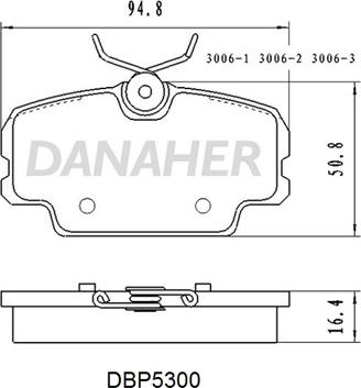 Danaher DBP5300 - Kit de plaquettes de frein, frein à disque cwaw.fr