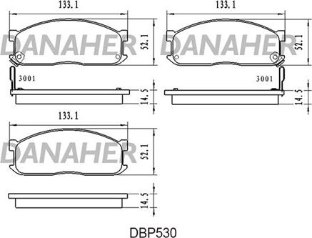 Danaher DBP530 - Kit de plaquettes de frein, frein à disque cwaw.fr