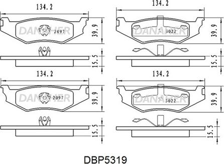 Danaher DBP5319 - Kit de plaquettes de frein, frein à disque cwaw.fr