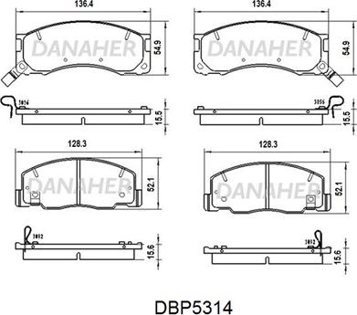 Danaher DBP5314 - Kit de plaquettes de frein, frein à disque cwaw.fr