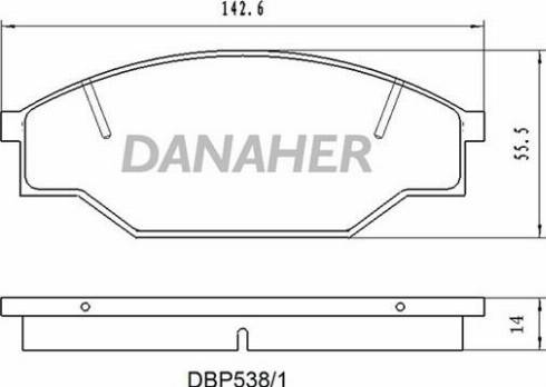 Danaher DBP538/1 - Kit de plaquettes de frein, frein à disque cwaw.fr