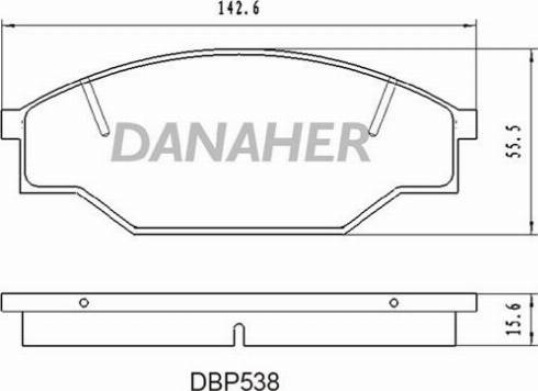 Danaher DBP538 - Kit de plaquettes de frein, frein à disque cwaw.fr