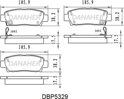 Danaher DBP5329 - Kit de plaquettes de frein, frein à disque cwaw.fr