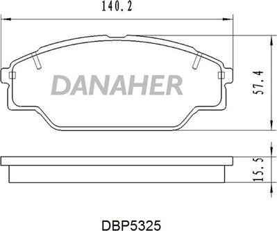 Danaher DBP5325 - Kit de plaquettes de frein, frein à disque cwaw.fr