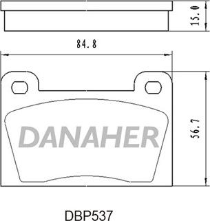 Danaher DBP537 - Kit de plaquettes de frein, frein à disque cwaw.fr