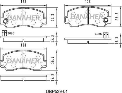 Danaher DBP529-01 - Kit de plaquettes de frein, frein à disque cwaw.fr