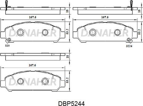 Danaher DBP5244 - Kit de plaquettes de frein, frein à disque cwaw.fr