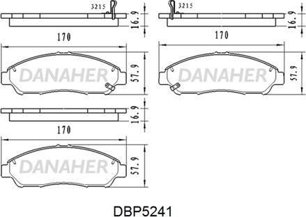 Danaher DBP5241 - Kit de plaquettes de frein, frein à disque cwaw.fr