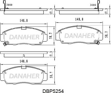 Danaher DBP5254 - Kit de plaquettes de frein, frein à disque cwaw.fr