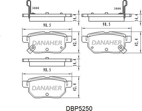 Danaher DBP5250 - Kit de plaquettes de frein, frein à disque cwaw.fr