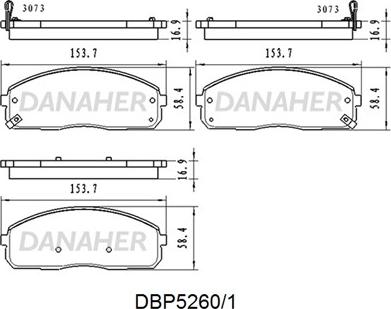 Danaher DBP5260/1 - Kit de plaquettes de frein, frein à disque cwaw.fr