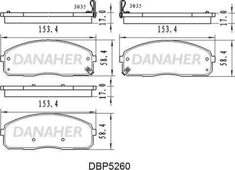 Danaher DBP5260 - Kit de plaquettes de frein, frein à disque cwaw.fr