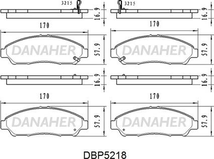 Danaher DBP5218 - Kit de plaquettes de frein, frein à disque cwaw.fr