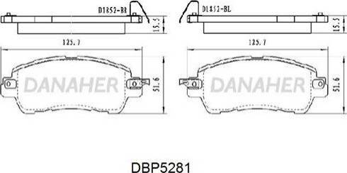 Danaher DBP5281 - Kit de plaquettes de frein, frein à disque cwaw.fr