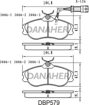 Danaher DBP579 - Kit de plaquettes de frein, frein à disque cwaw.fr