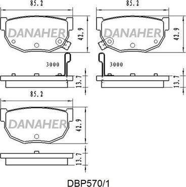 Danaher DBP570/1 - Kit de plaquettes de frein, frein à disque cwaw.fr