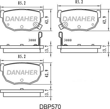 Danaher DBP570 - Kit de plaquettes de frein, frein à disque cwaw.fr