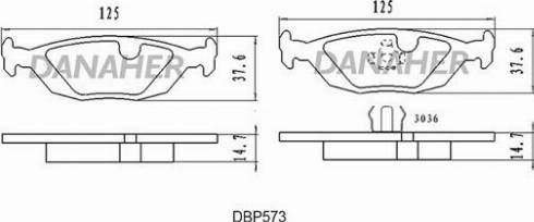 Danaher DBP573 - Kit de plaquettes de frein, frein à disque cwaw.fr