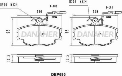 Danaher DBP695 - Kit de plaquettes de frein, frein à disque cwaw.fr