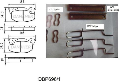 Danaher DBP696/1 - Kit de plaquettes de frein, frein à disque cwaw.fr