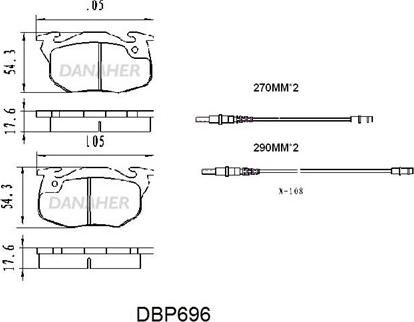 Danaher DBP696 - Kit de plaquettes de frein, frein à disque cwaw.fr