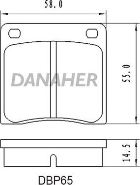 Danaher DBP65 - Kit de plaquettes de frein, frein à disque cwaw.fr