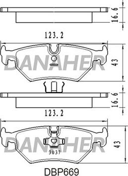 Danaher DBP669 - Kit de plaquettes de frein, frein à disque cwaw.fr