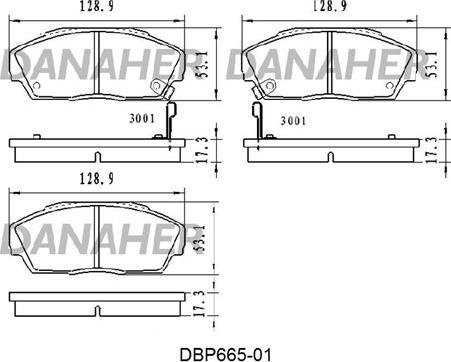 Danaher DBP665-01 - Kit de plaquettes de frein, frein à disque cwaw.fr