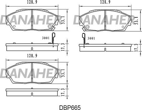 Danaher DBP665 - Kit de plaquettes de frein, frein à disque cwaw.fr