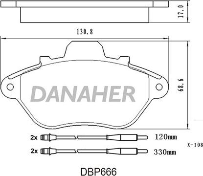 Danaher DBP666 - Kit de plaquettes de frein, frein à disque cwaw.fr