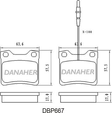 Danaher DBP667 - Kit de plaquettes de frein, frein à disque cwaw.fr