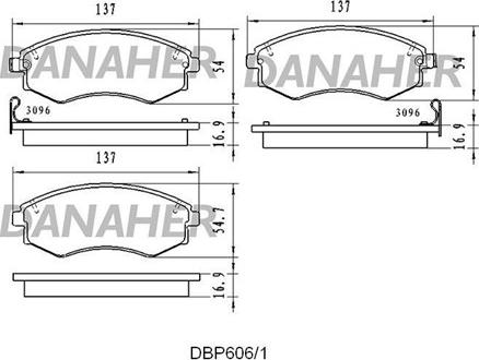 Danaher DBP606/1 - Kit de plaquettes de frein, frein à disque cwaw.fr