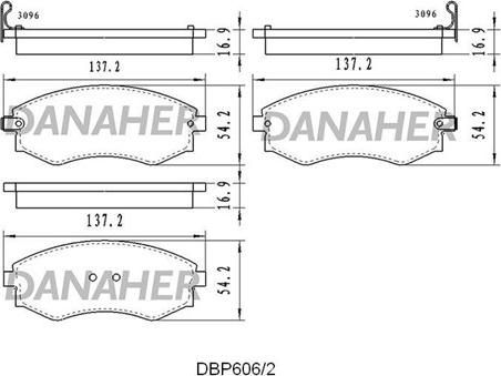 Danaher DBP606/2 - Kit de plaquettes de frein, frein à disque cwaw.fr