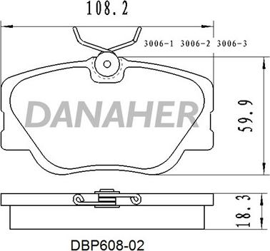 Danaher DBP608-02 - Kit de plaquettes de frein, frein à disque cwaw.fr