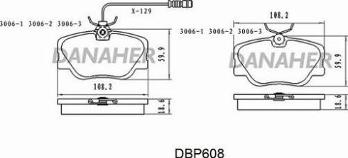 Danaher DBP608 - Kit de plaquettes de frein, frein à disque cwaw.fr