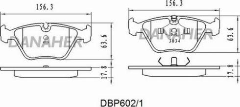 Danaher DBP602/1 - Kit de plaquettes de frein, frein à disque cwaw.fr