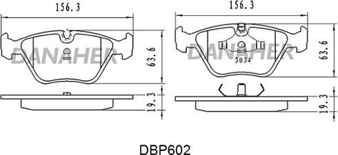 Danaher DBP602 - Kit de plaquettes de frein, frein à disque cwaw.fr