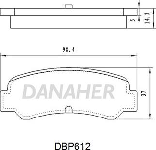 Danaher DBP612 - Kit de plaquettes de frein, frein à disque cwaw.fr