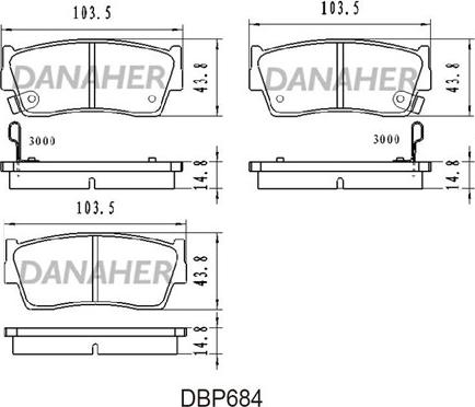 Danaher DBP684 - Kit de plaquettes de frein, frein à disque cwaw.fr