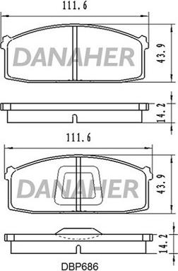 Danaher DBP686 - Kit de plaquettes de frein, frein à disque cwaw.fr