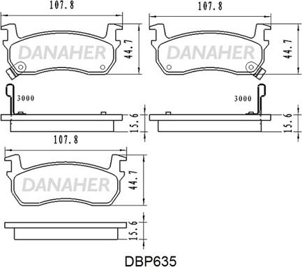 Danaher DBP635 - Kit de plaquettes de frein, frein à disque cwaw.fr