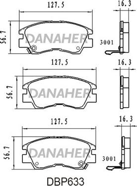 Danaher DBP633 - Kit de plaquettes de frein, frein à disque cwaw.fr