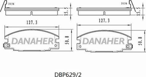 Danaher DBP629/2 - Kit de plaquettes de frein, frein à disque cwaw.fr