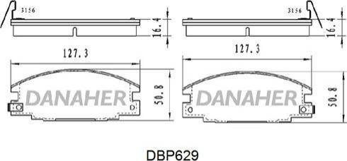 Danaher DBP629 - Kit de plaquettes de frein, frein à disque cwaw.fr