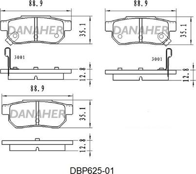 Danaher DBP625-01 - Kit de plaquettes de frein, frein à disque cwaw.fr