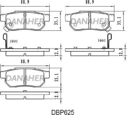 Danaher DBP625 - Kit de plaquettes de frein, frein à disque cwaw.fr