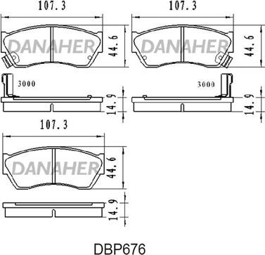 Danaher DBP676 - Kit de plaquettes de frein, frein à disque cwaw.fr